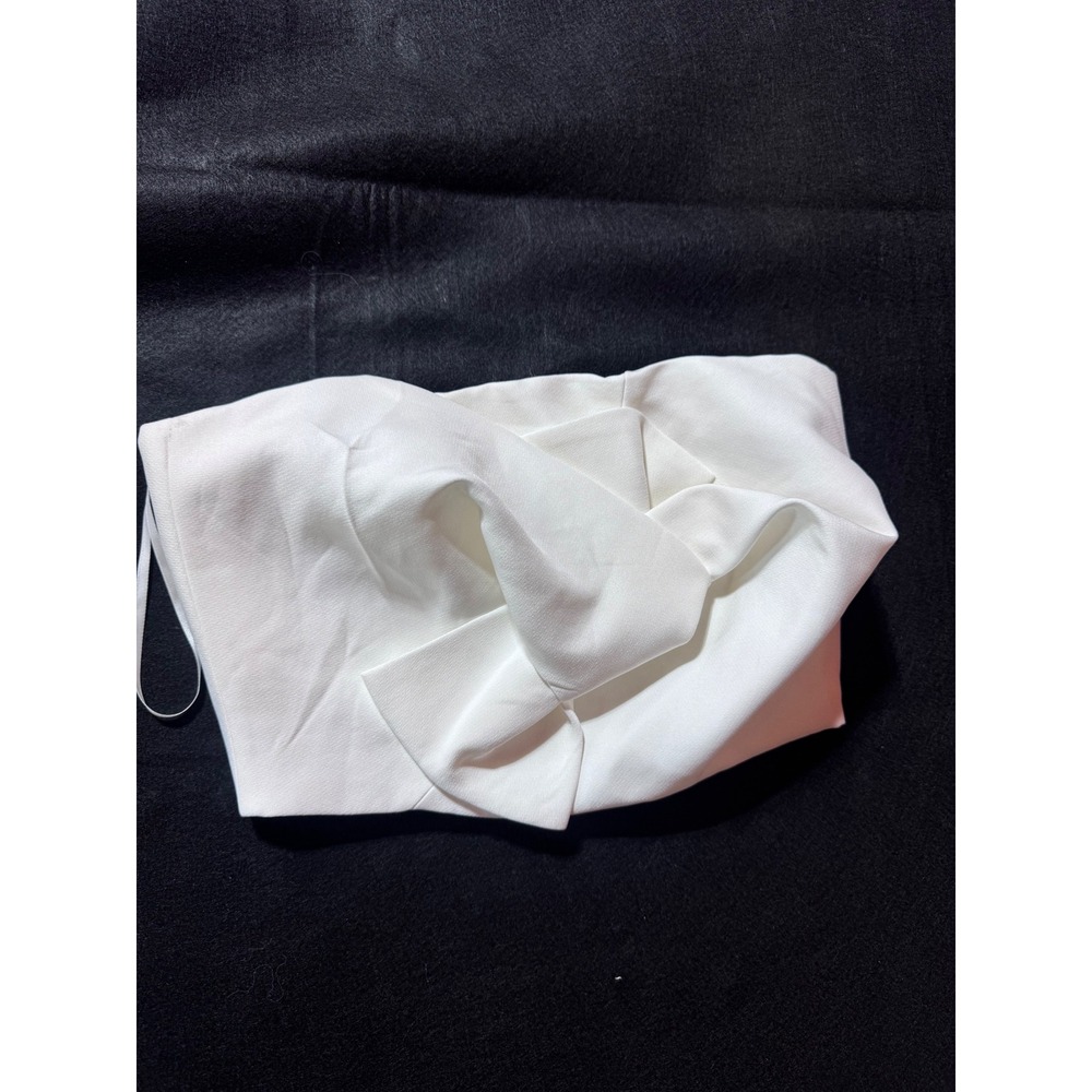 Chicwish White Twisted Knot Front Strapless Tube Top Crop Bodice Small Zip Back